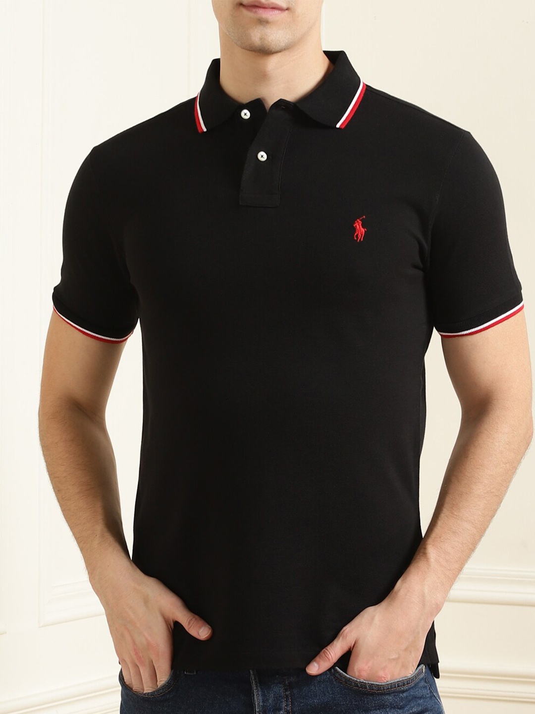 

Polo Ralph Lauren Men Navy Blue Polo Collar T-shirt