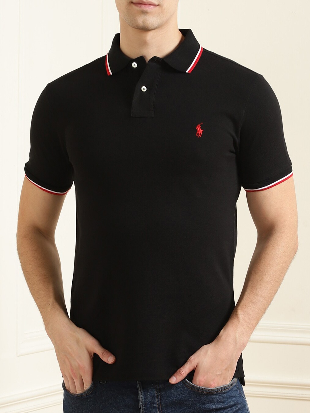 

Polo Ralph Lauren Men Navy Blue Polo Collar T-shirt