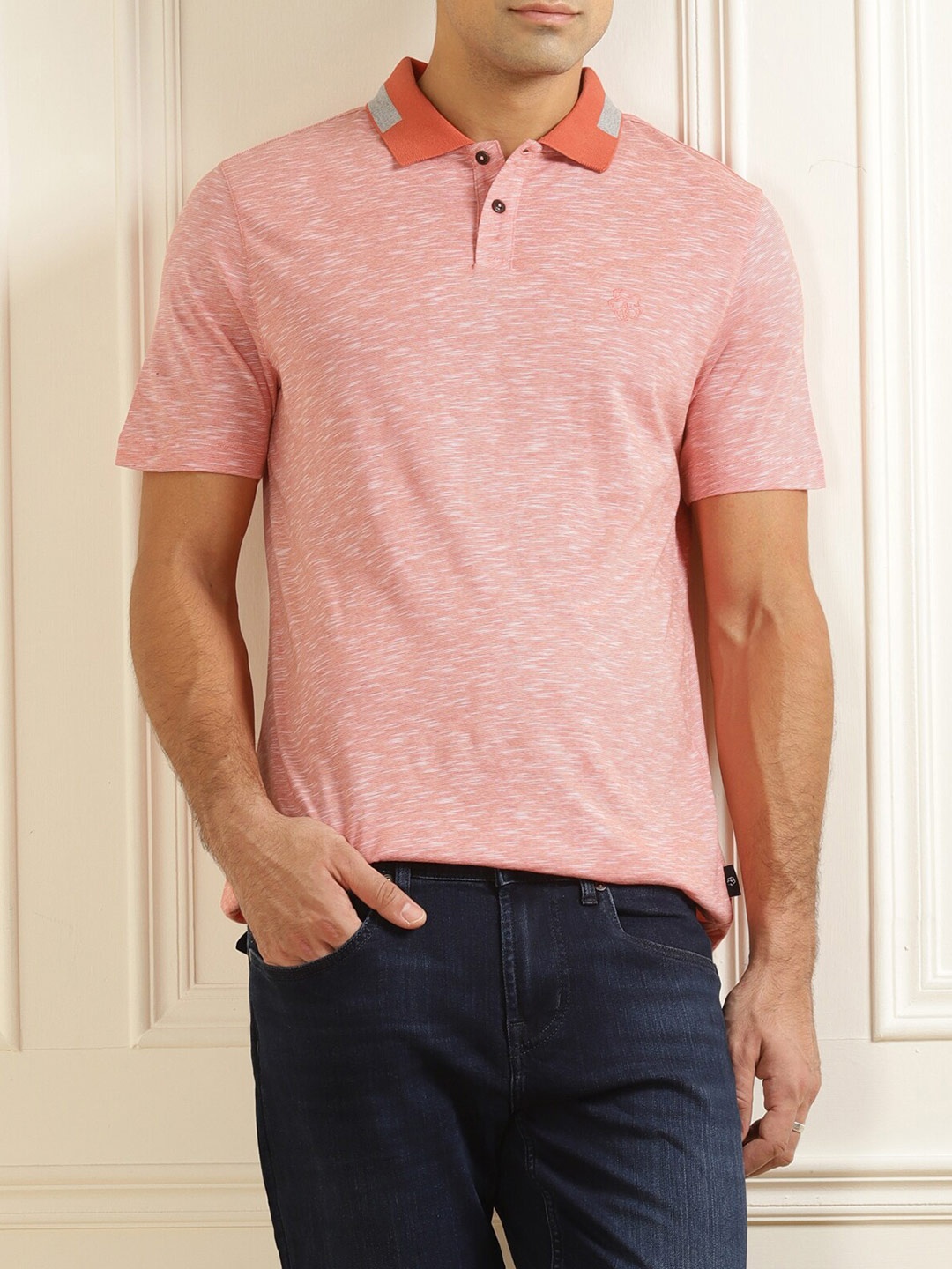 

Ted Baker Men Orange Polo Collar T-shirt