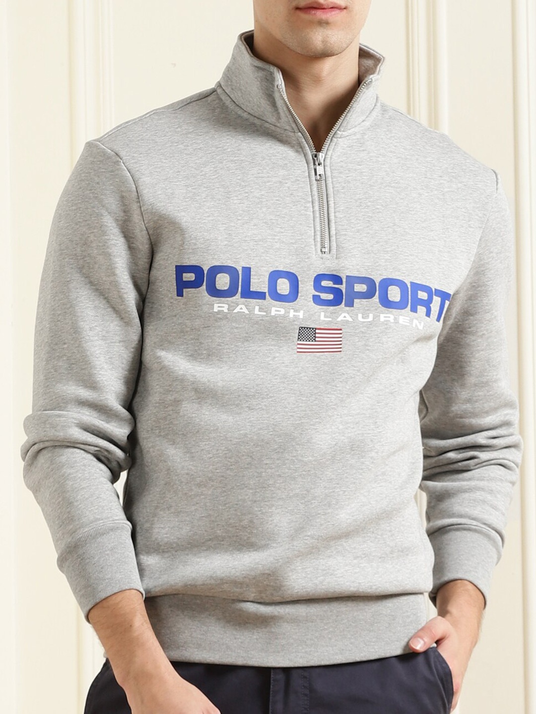 

Polo Ralph Lauren Men Grey Printed Sweatshirt