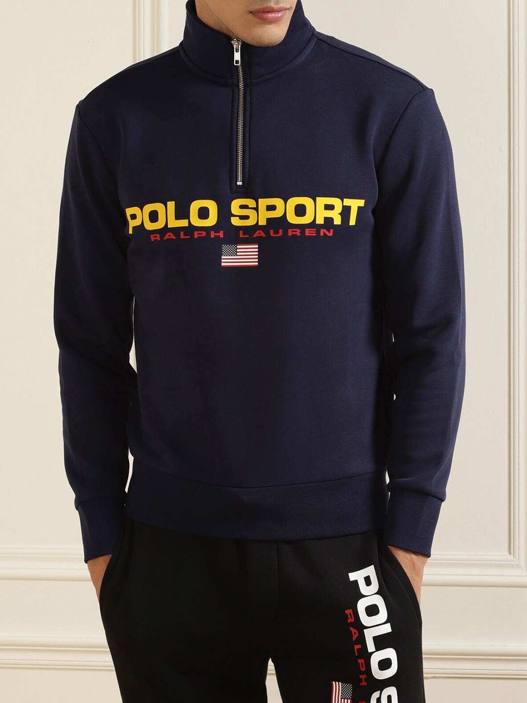 

Polo Ralph Lauren Men Navy Blue Printed Sweatshirt