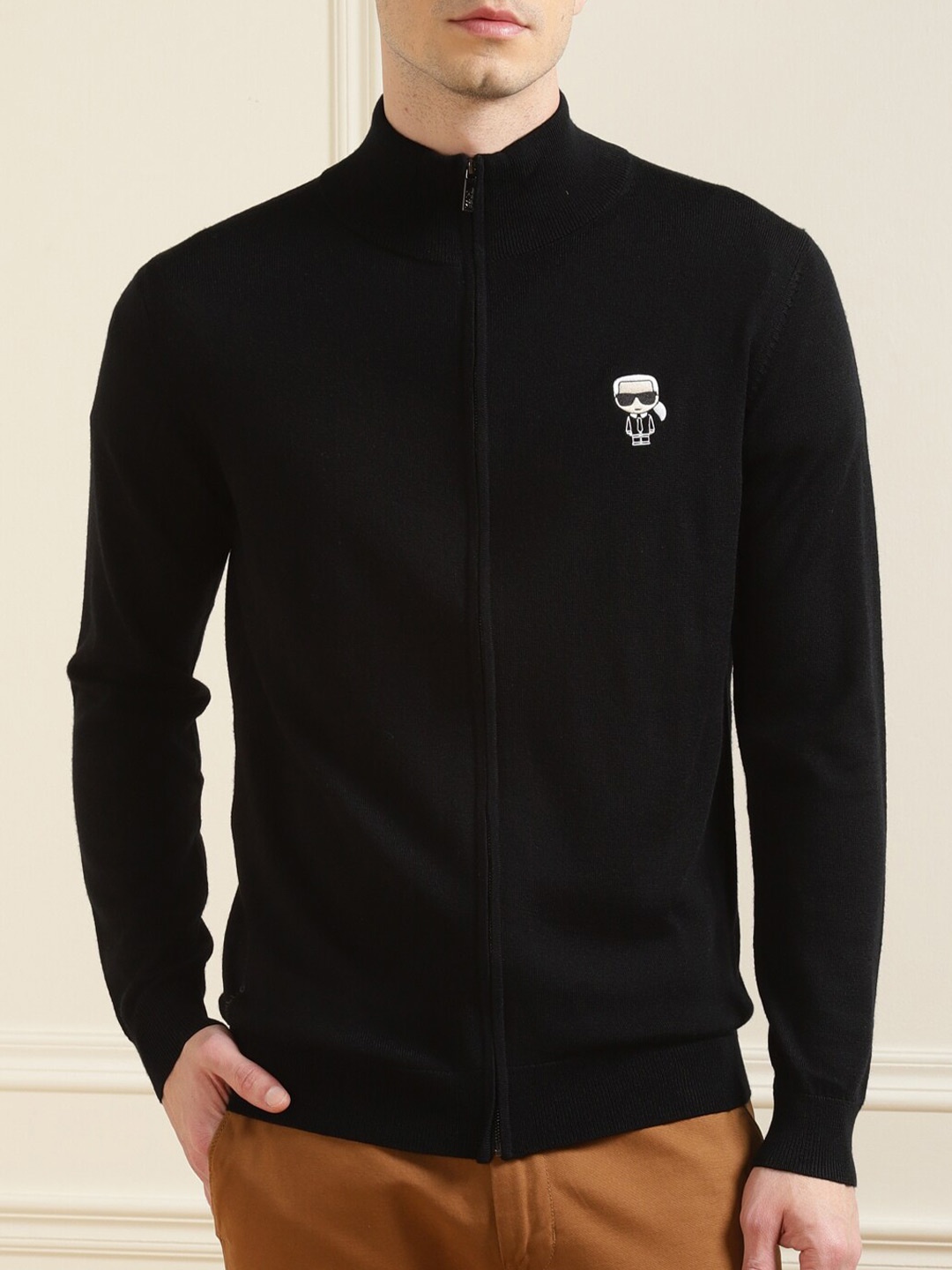 

LAGERFELD Men Black & White Cardigan