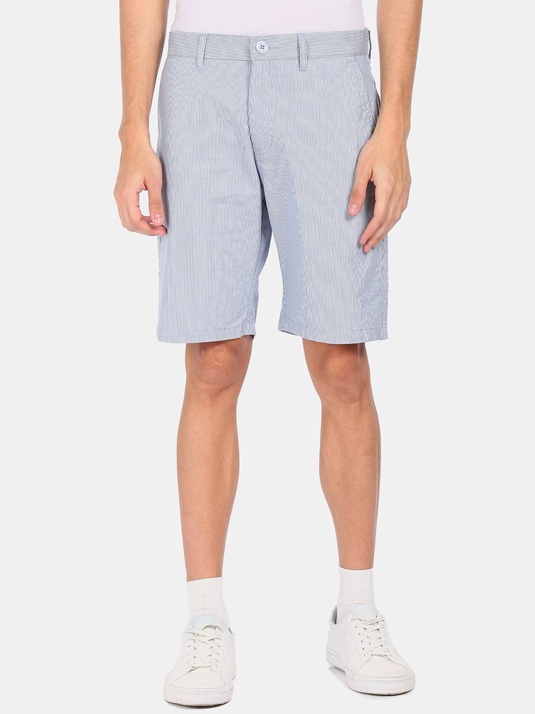 

Ruggers Men Blue Regular Striped Shorts