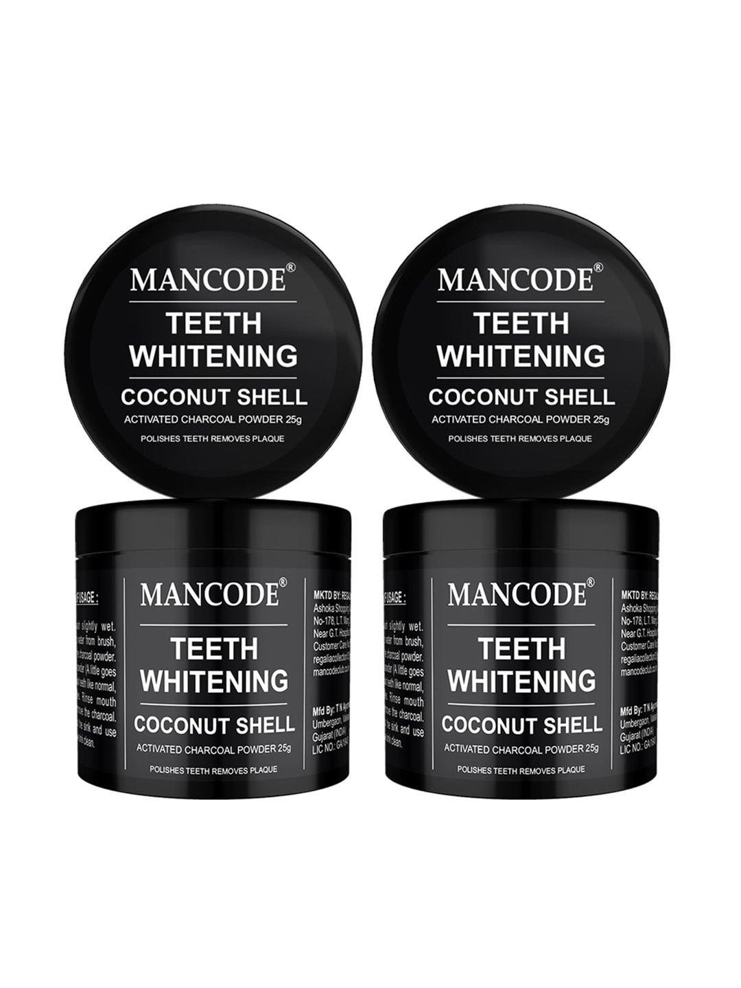 

MANCODE Pack of 2 Teeth Whitening 25 g each, Black