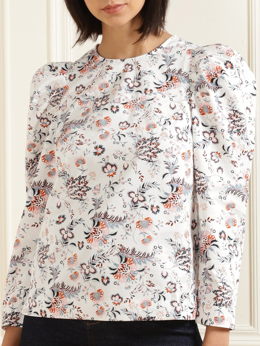 

Ted Baker White Floral Regular Top
