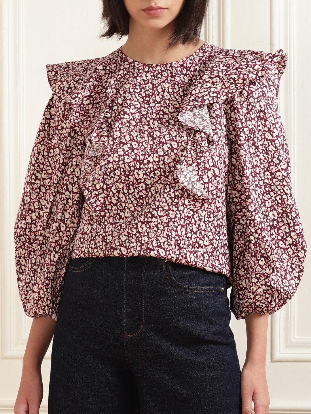 

Ted Baker Women Purple Animal Regular Top