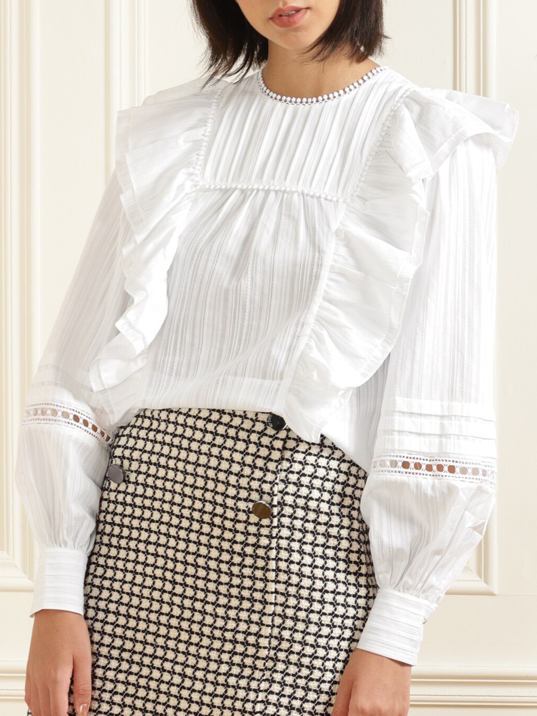 

Ted Baker Off White Ruffles Regular Top