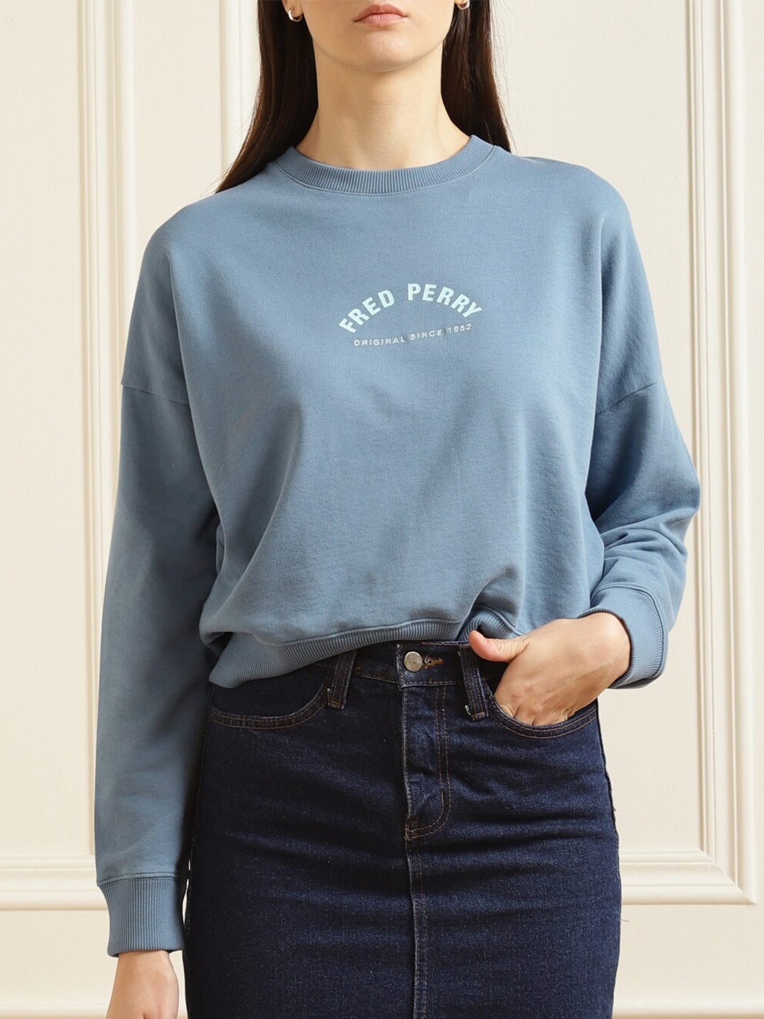 

Fred Perry Women Blue Typography Printed Sweatshirt