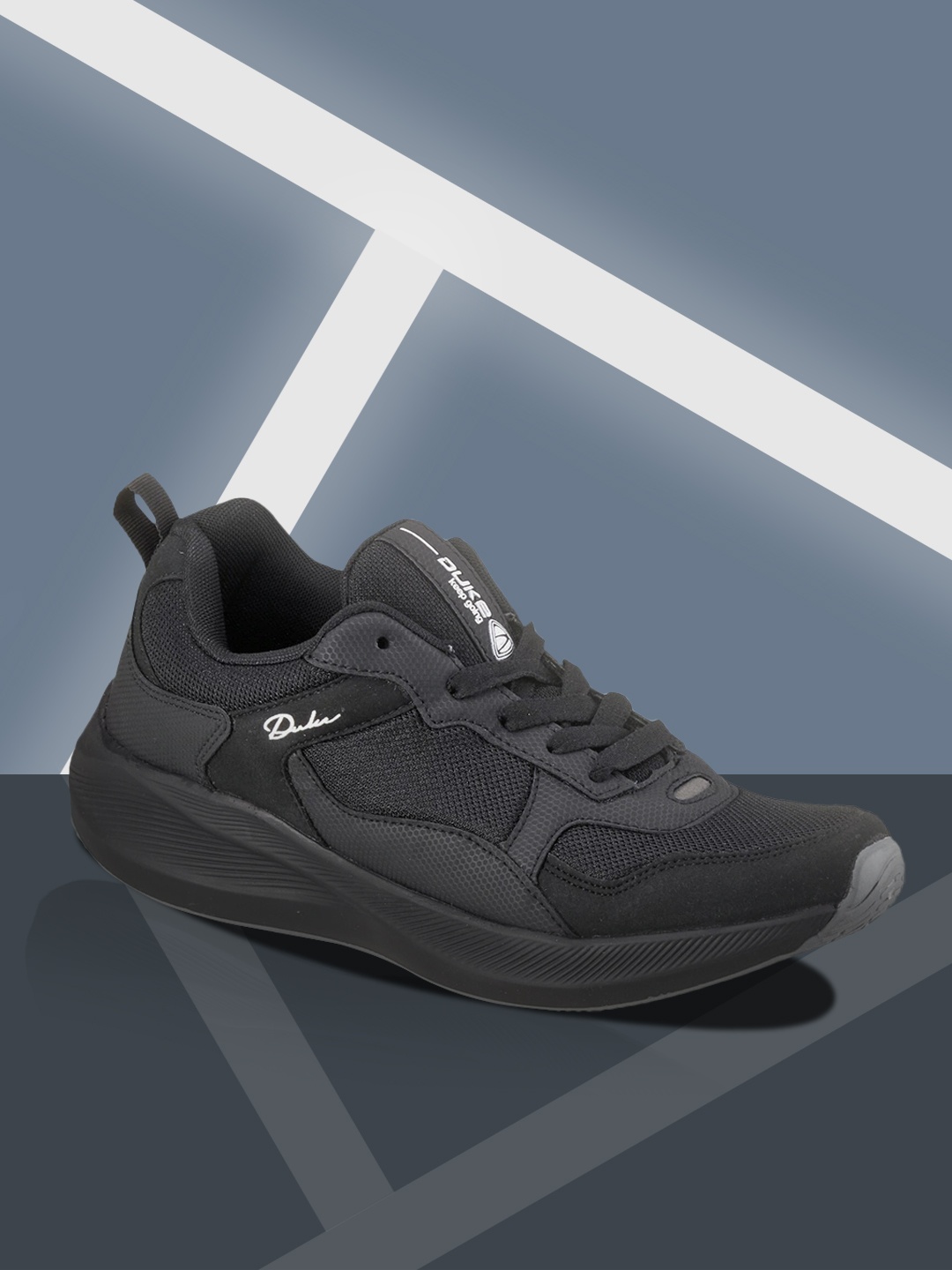 

Duke Men Black Mesh Running Shoes