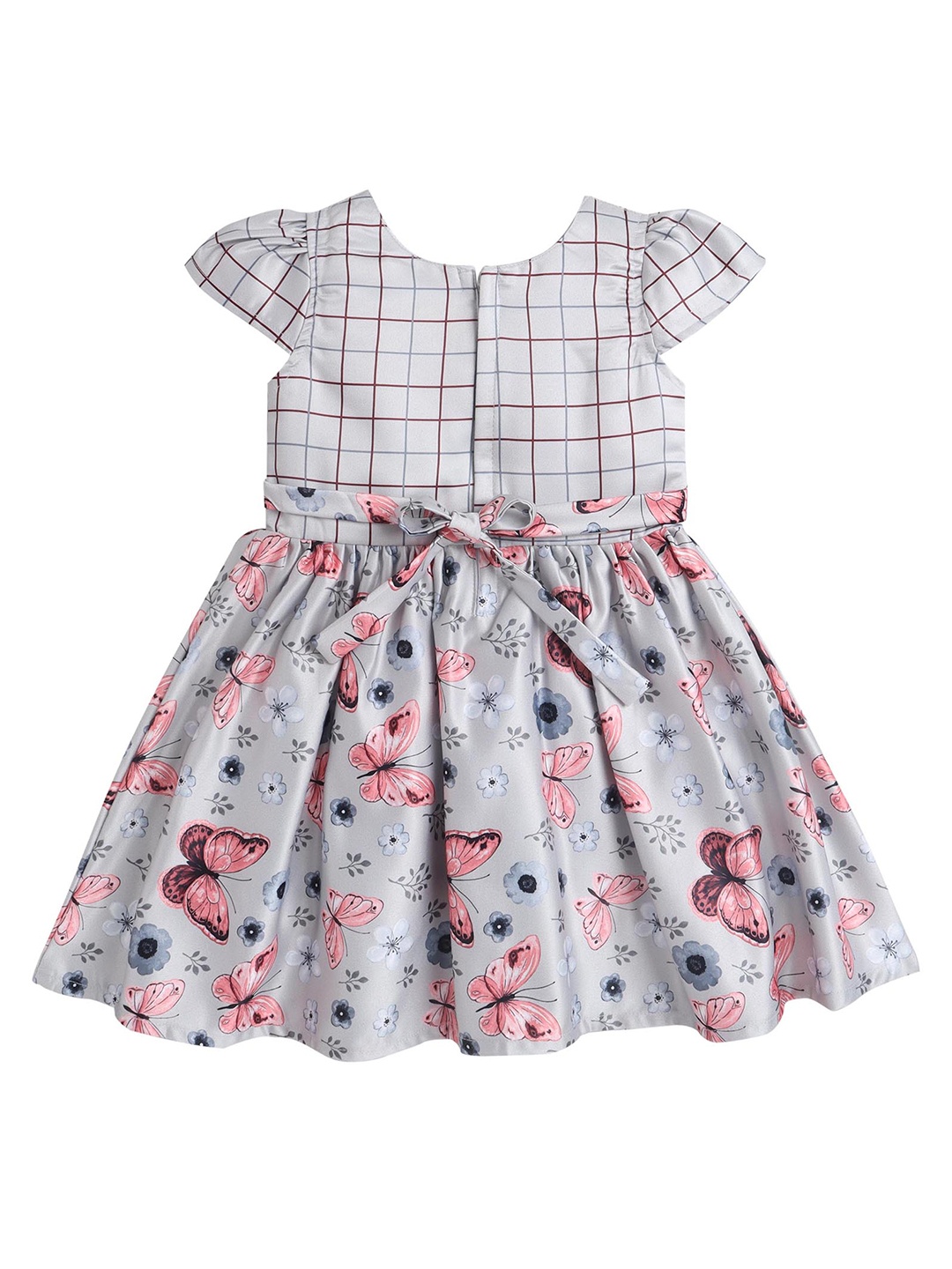 

Hopscotch Kids Girls Pink Checked Flared Dress