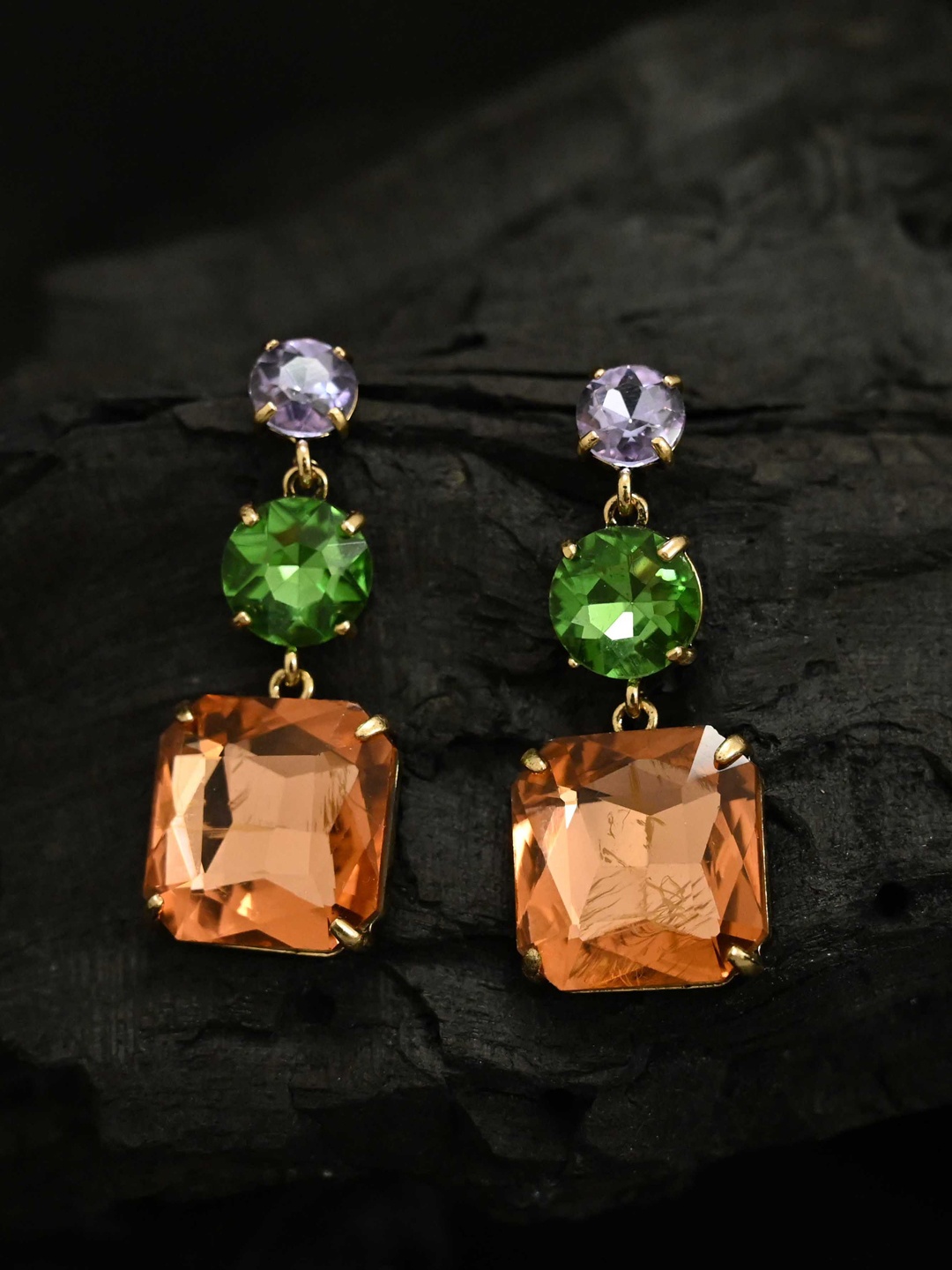 

justpeachy Green & Yellow Contemporary Drop Earrings