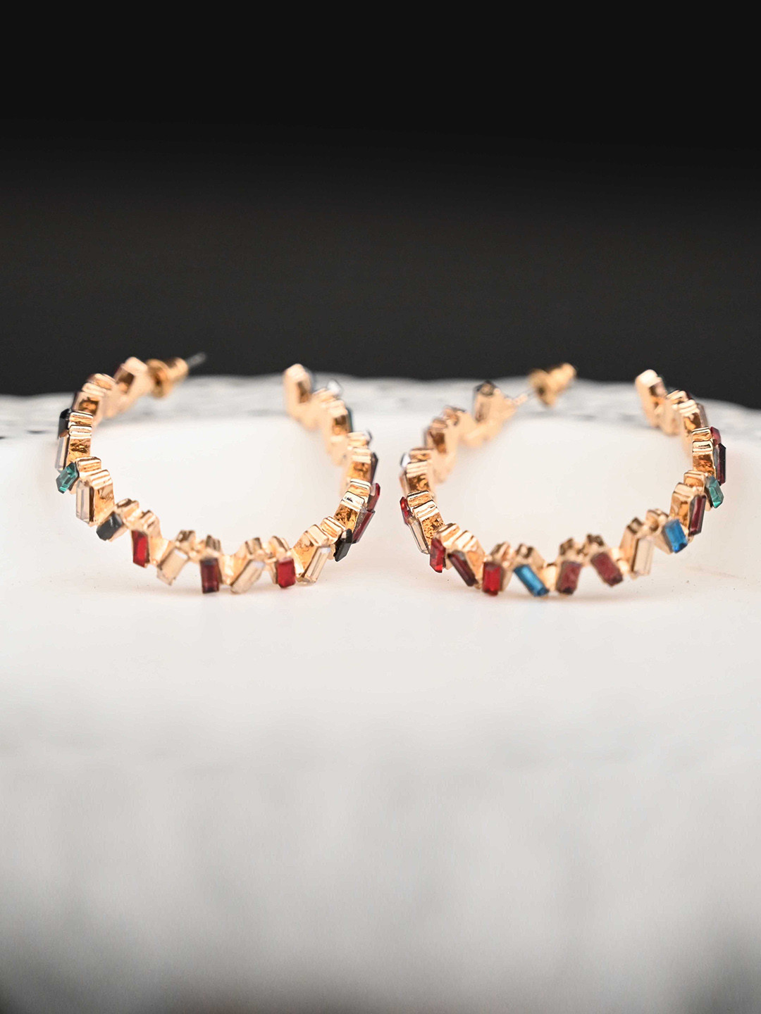 

justpeachy Multicoloured Contemporary Hoop Earrings, Multi