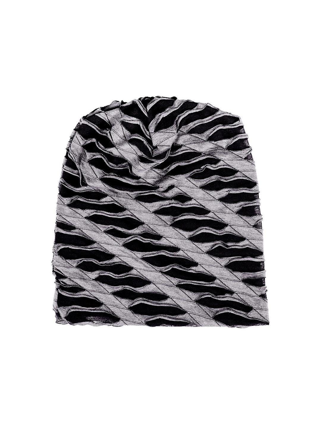 

Bharatasya Men Grey & Black Beanie