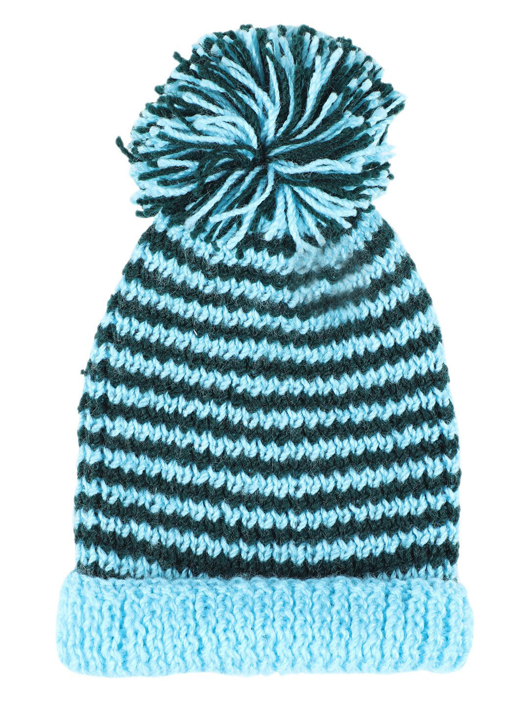 

Bharatasya Women Blue & Black Striped Beanie