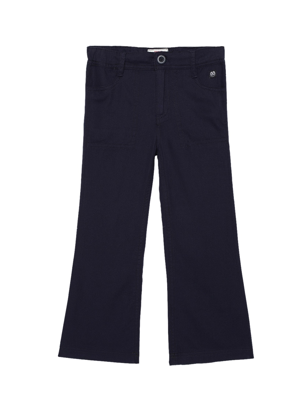 

UNDER FOURTEEN ONLY Girls Navy Blue Flared Trousers