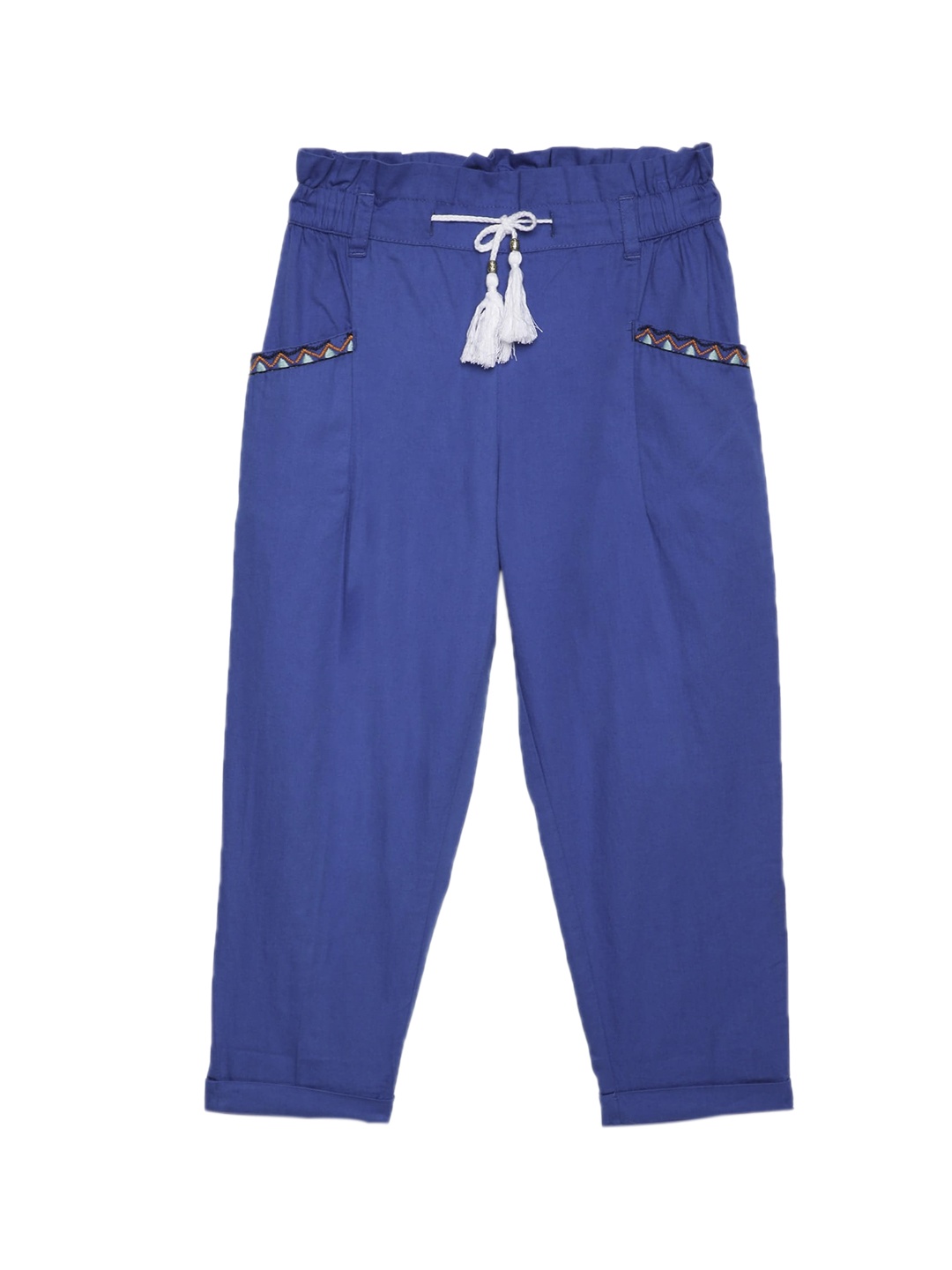 

UNDER FOURTEEN ONLY Girls Blue Pleated Trousers