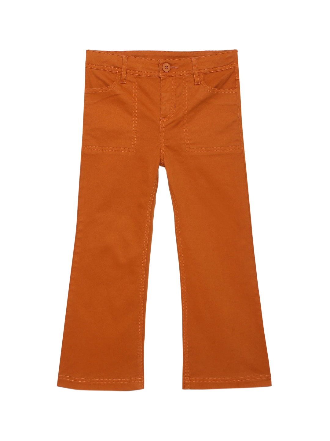 

UNDER FOURTEEN ONLY Girls Orange Flared Chinos Trousers