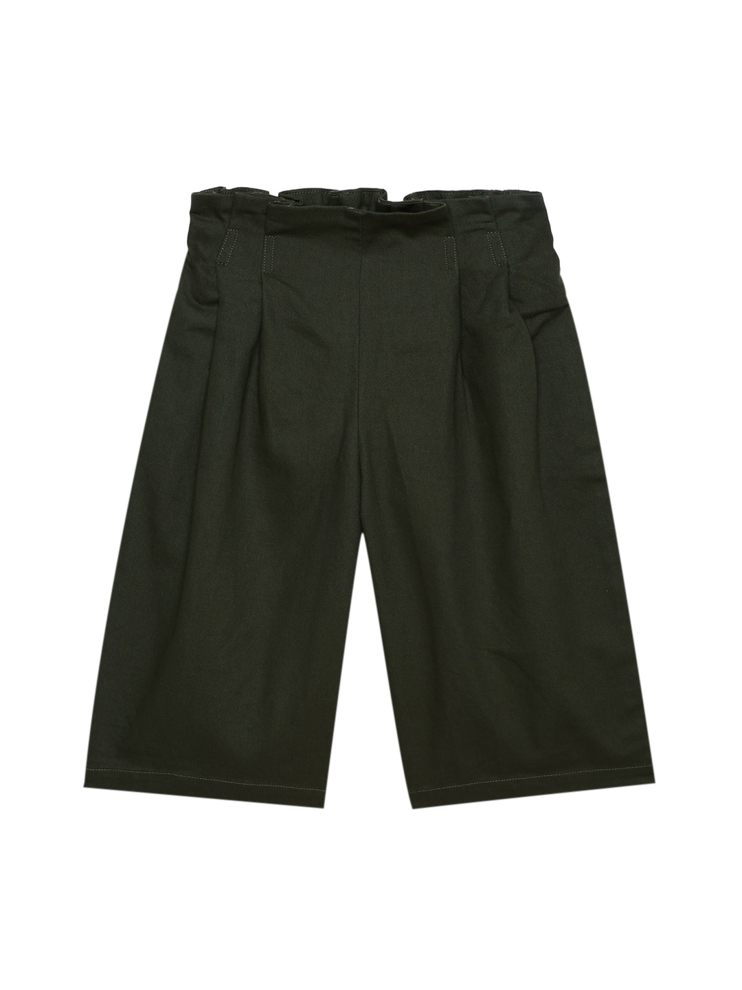 

UNDER FOURTEEN ONLY Girls Green Pleated Culottes Trousers