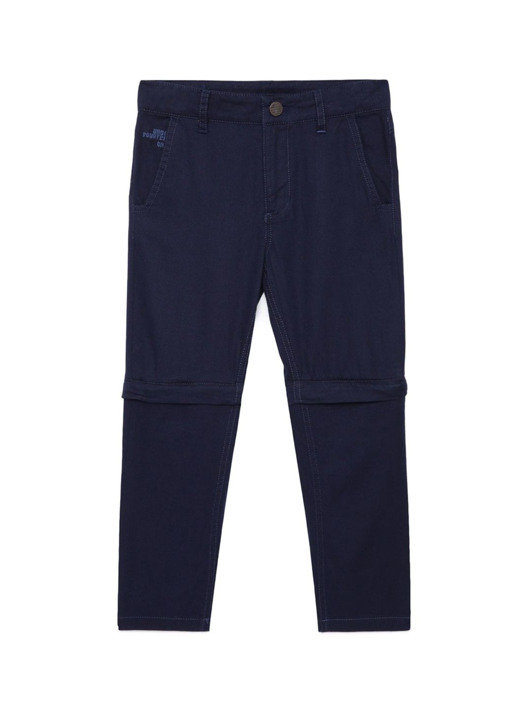 

UNDER FOURTEEN ONLY Boys Navy Blue Slim Fit Trousers