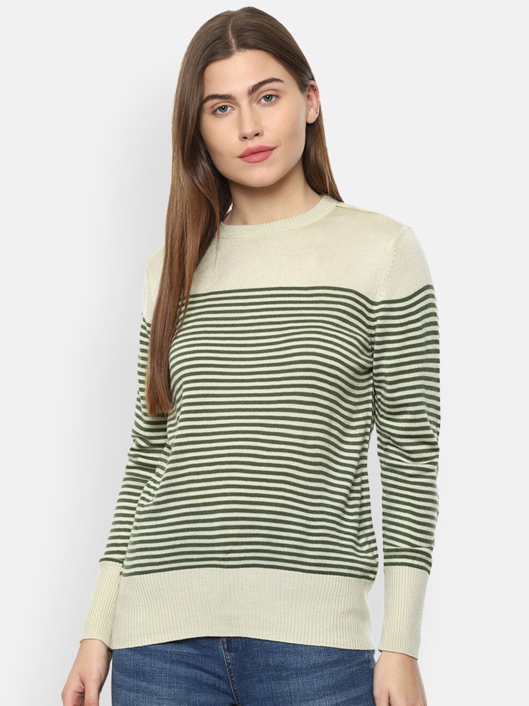

Van Heusen Woman Green Striped Top