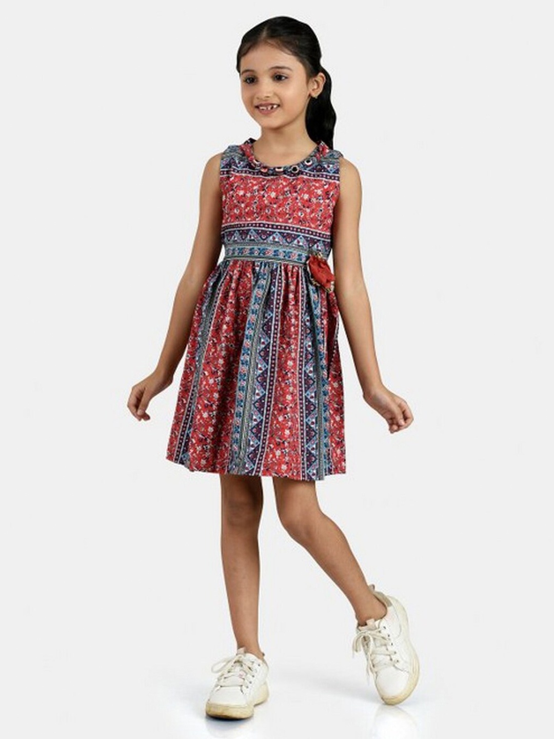 

Peppermint Kids Girls Red Tribal Dress