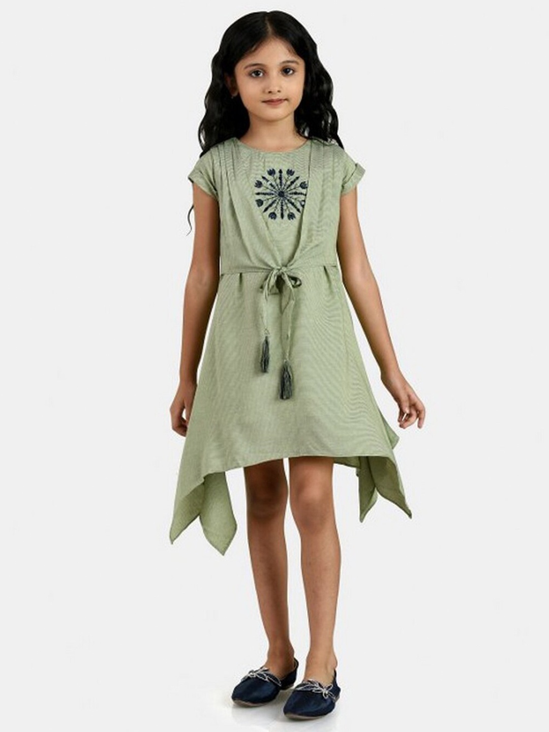 

Peppermint Girls Green Floral Fit & Flare Dress