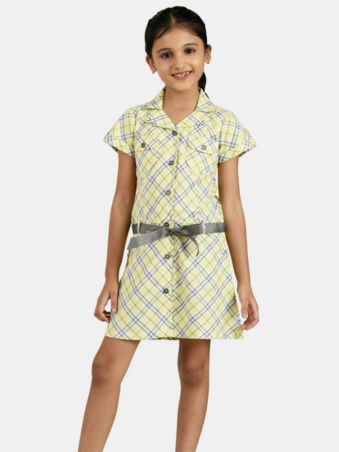 

Peppermint Yellow Checked Shirt Dress