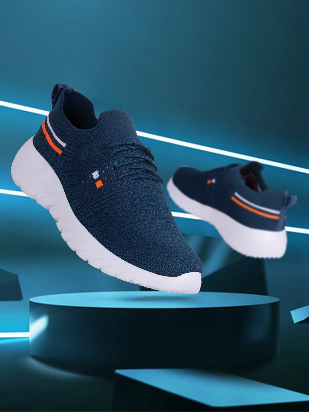 

CLYMB Men Blue Mesh Running Non-Marking Shoes