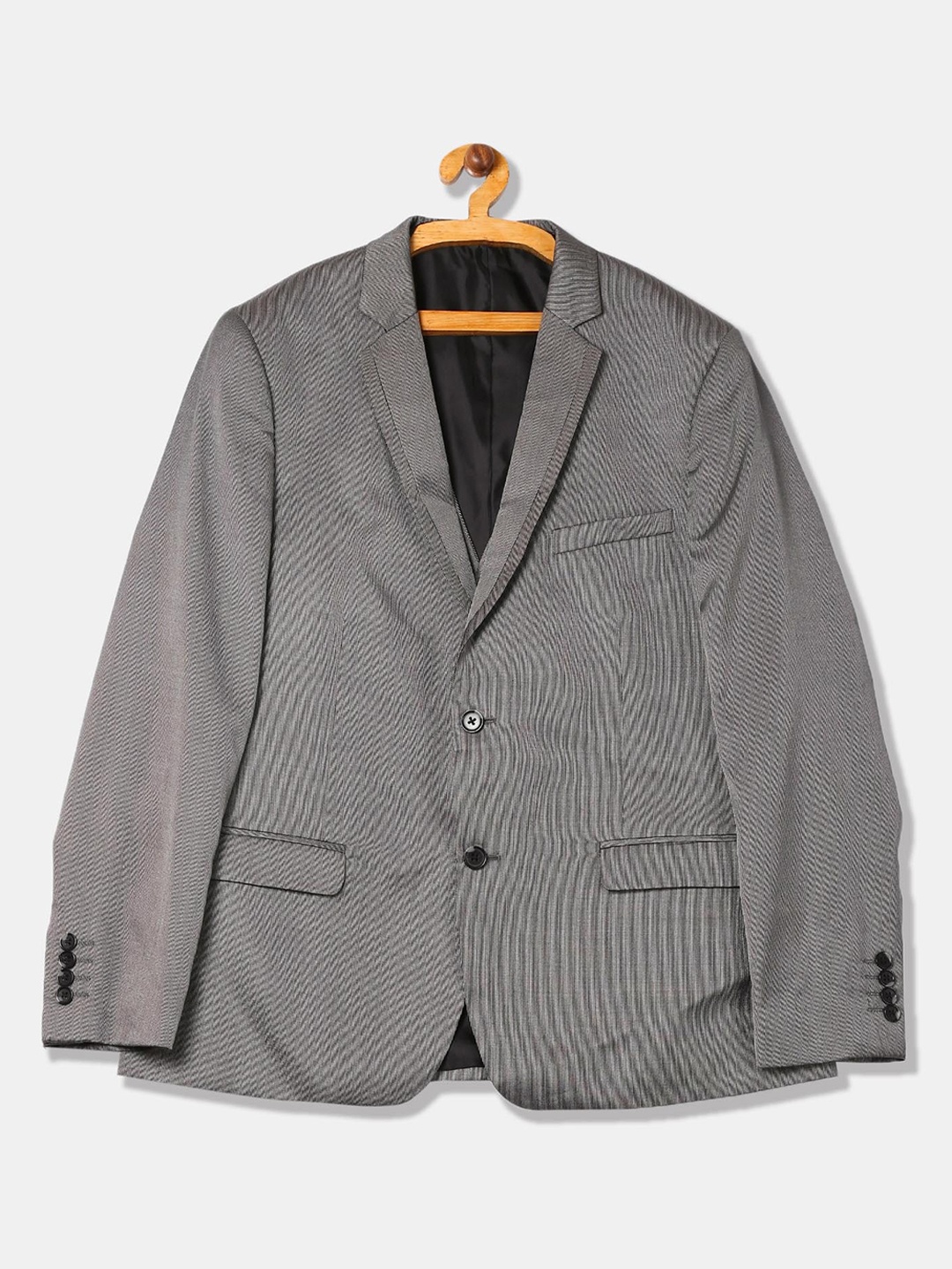 

Arrow Men Grey Self-Design Single-Breasted 3-Piece Formal Suit
