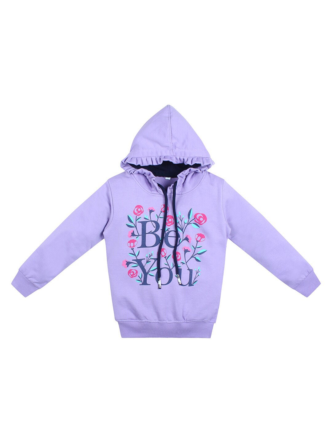 

Superminis Kids Purple Printed Hooded Sweatshirt