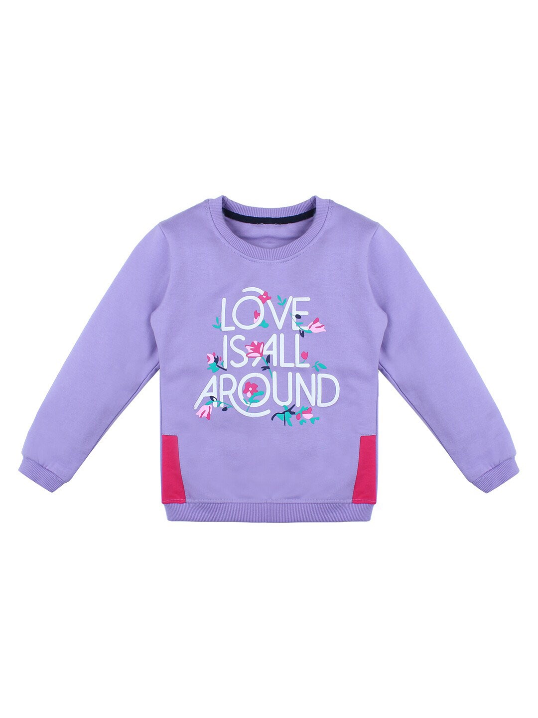 

Superminis Kids Purple Printed Cotton Sweatshirt