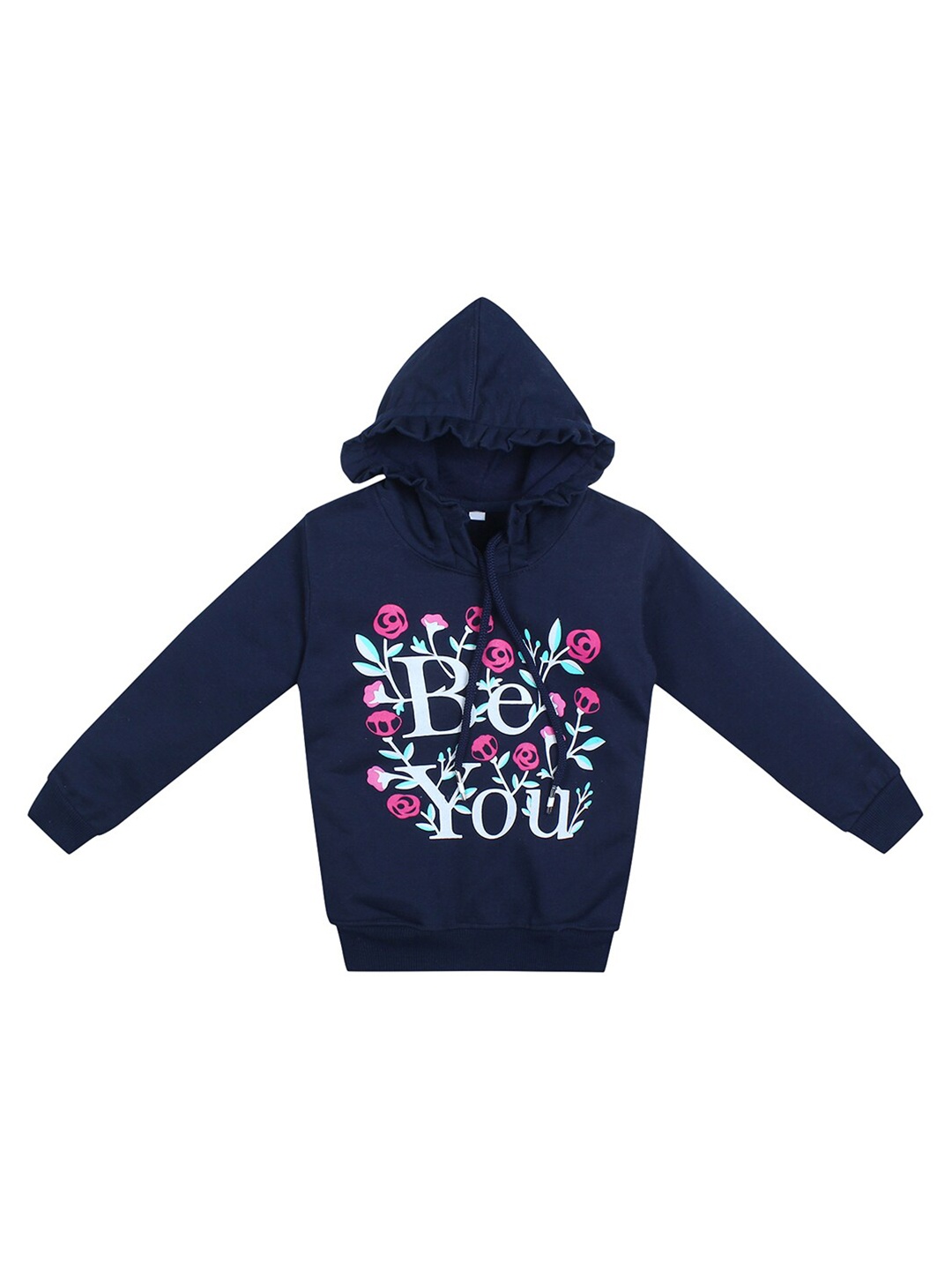 

Superminis Unisex Kids Navy Blue Printed Hooded Sweatshirt