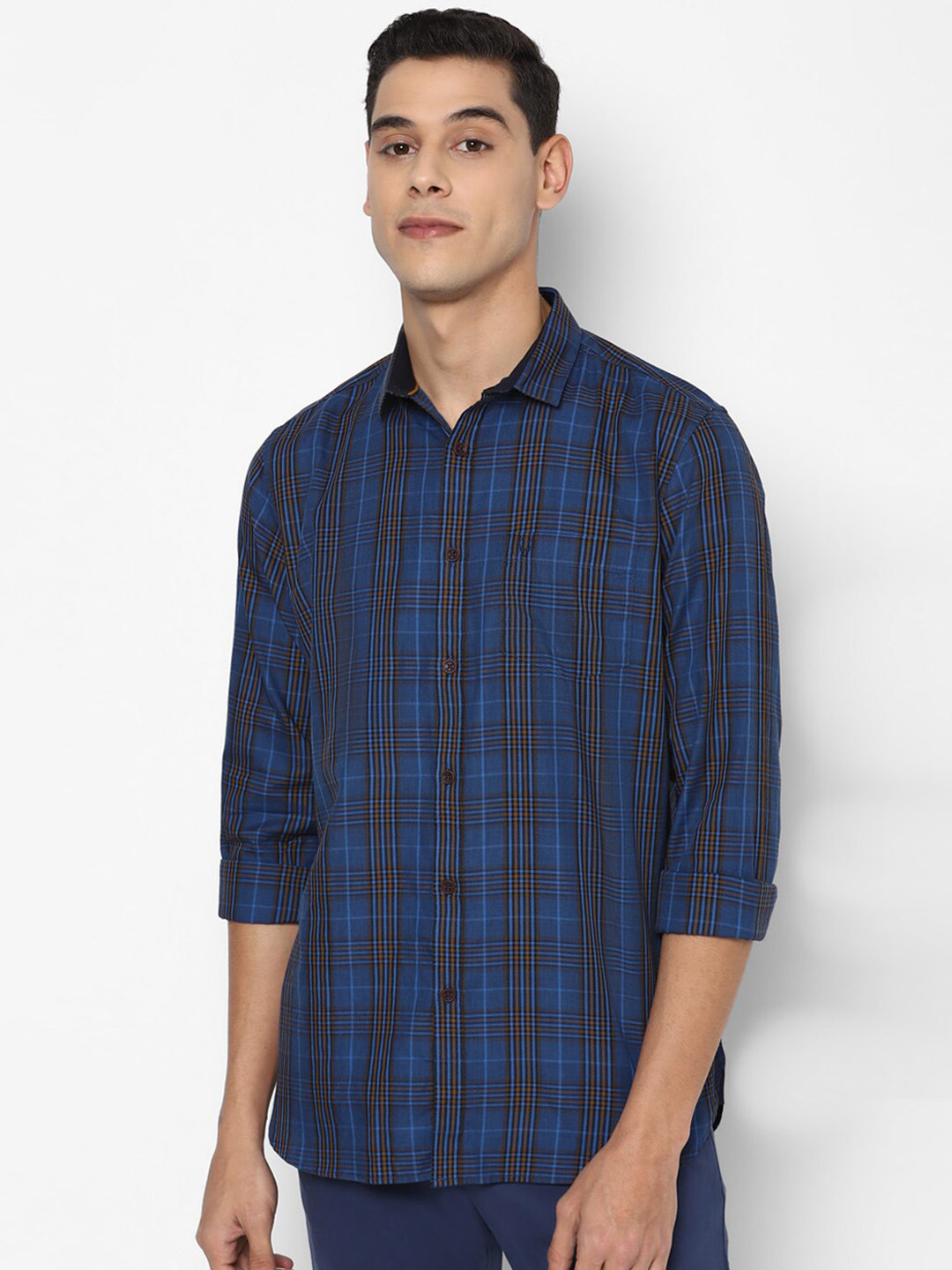 

Allen Solly Men Blue Slim Fit Tartan Checked Casual Shirt