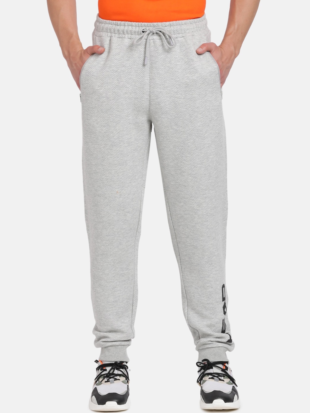 

Head Men Grey Solid Slim-Fit Joggers