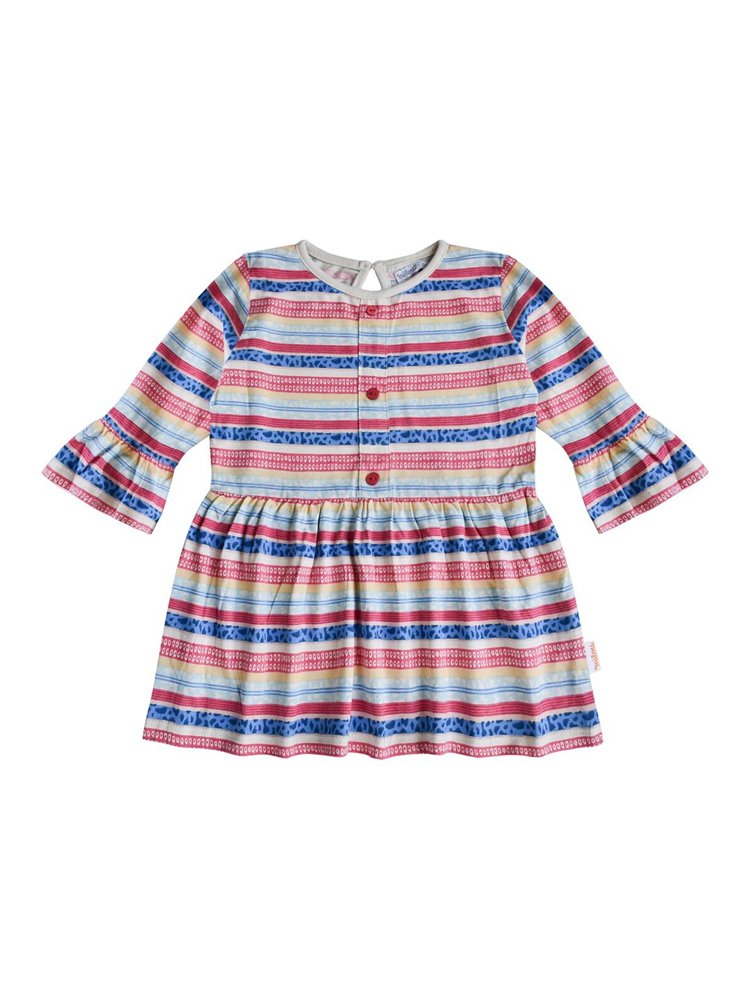 

milou Girls Beige & Red Geometric Cinched Waist Top