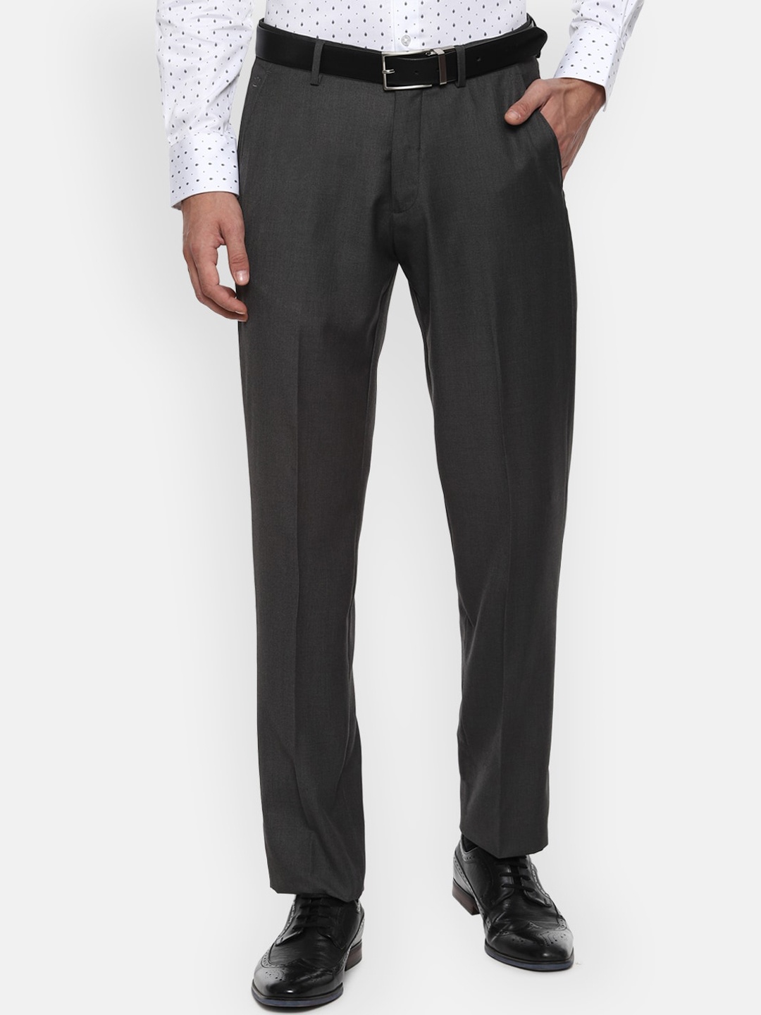 

Louis Philippe Men Grey Formal Trousers