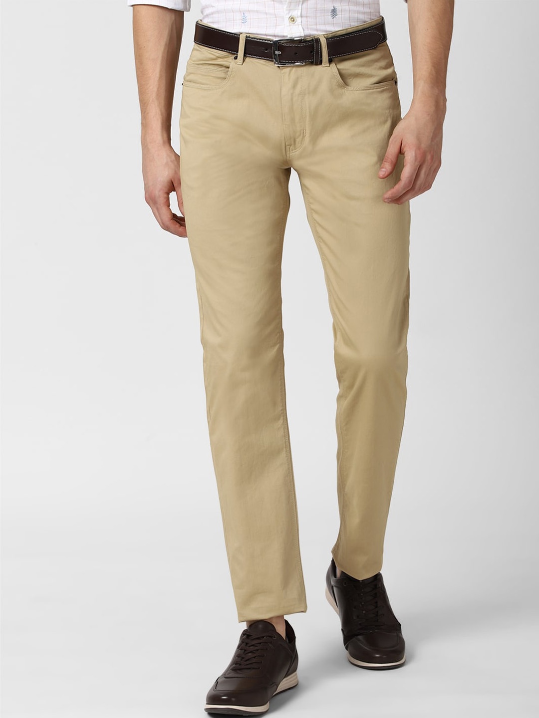 

Peter England Casuals Men Khaki Slim Fit Trousers