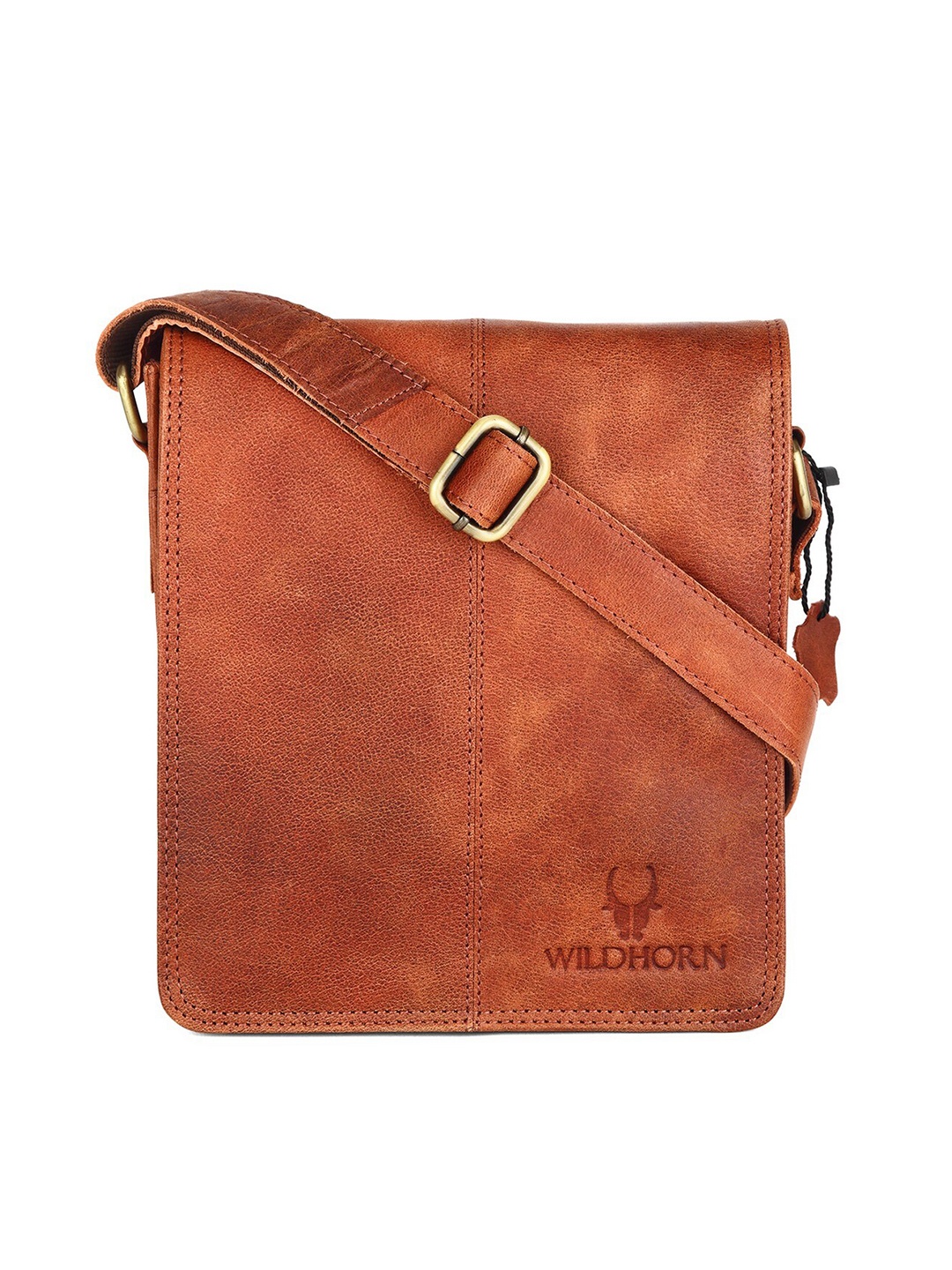 

WildHorn Men Tan Leather Messenger Bag