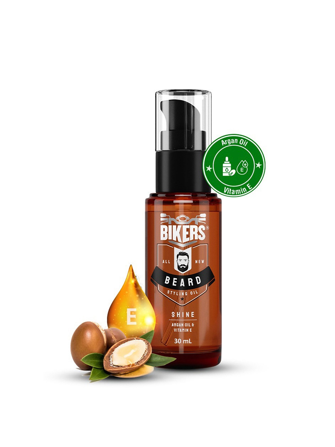 

Biker's Beard Styling Oil Shine with Argan Oil and Vitamin E- 30 ml, Brown