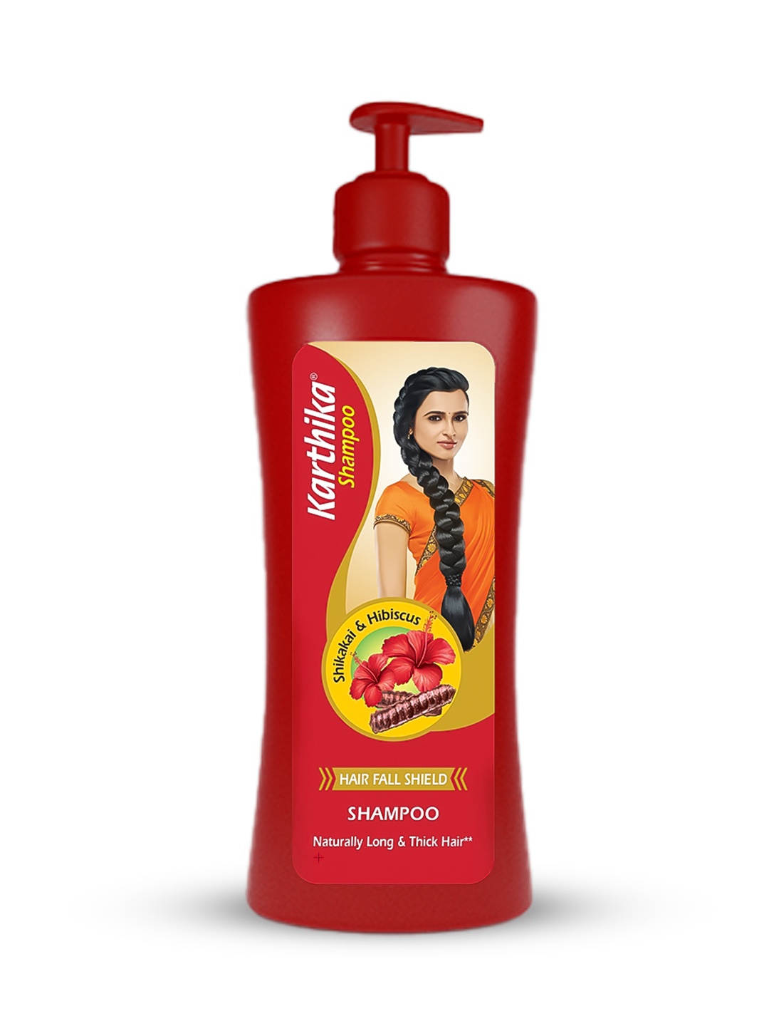 

Karthika Hair Fall Shield Shikakai & Hibiscus Shampoo 650 ml, Red