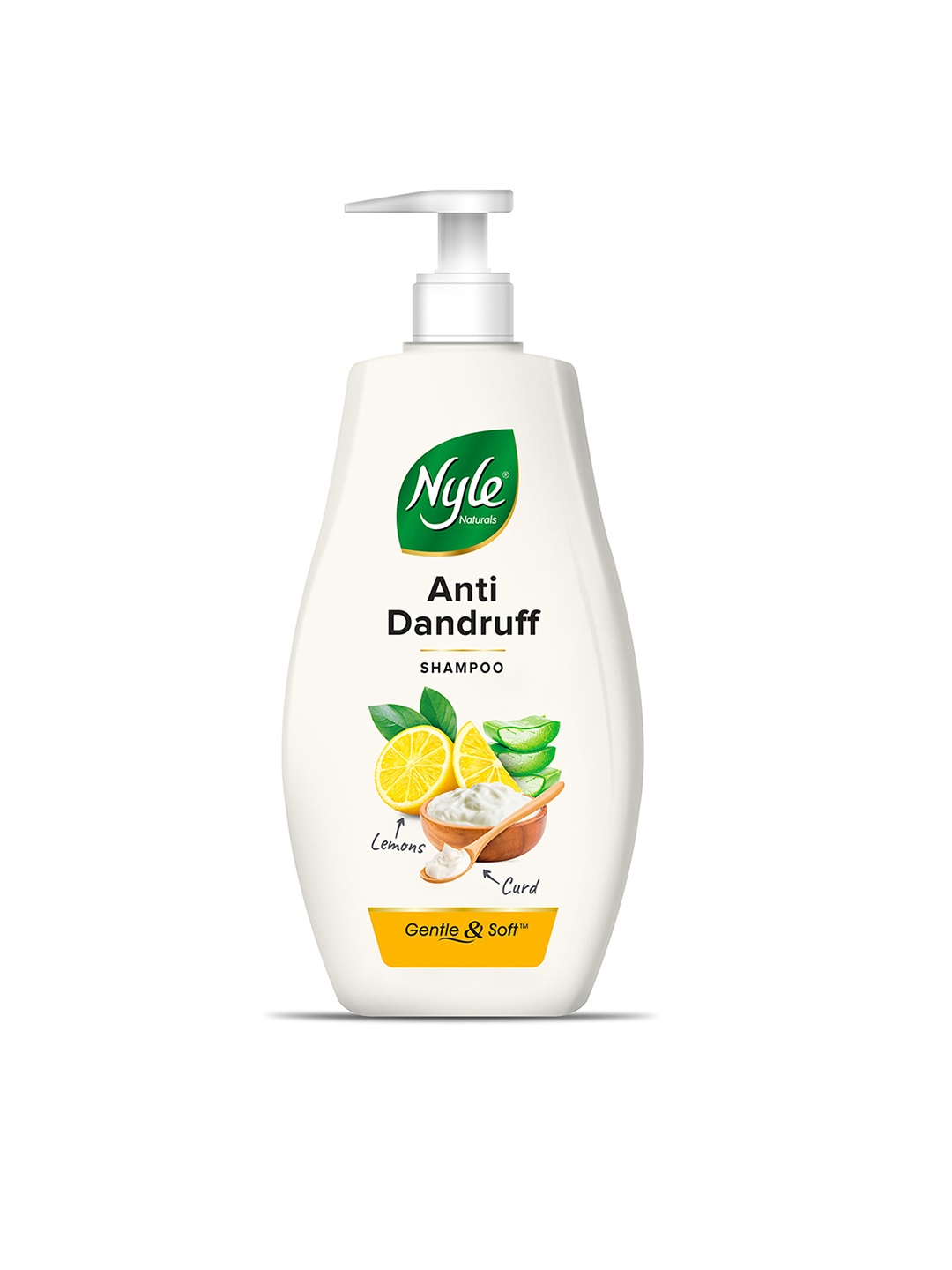 

Nyle Naturals Curd & Lemon Anti Dandruff 2 In 1 Shampoo With Active Conditioner 800 ml, White