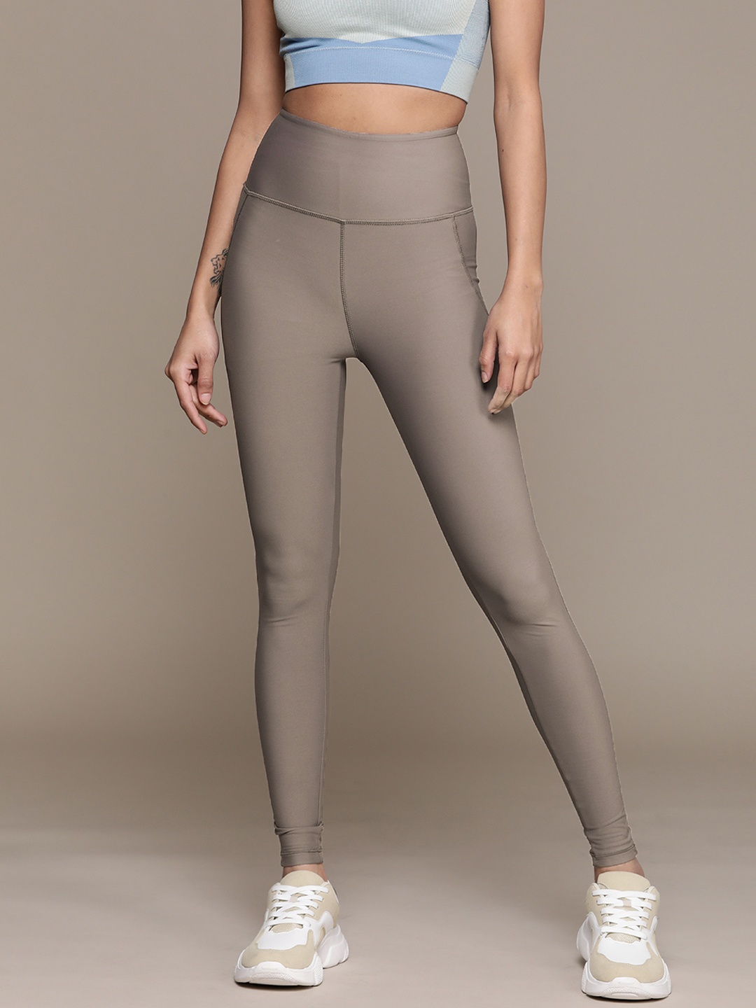 

MANGO Women Charcoal Grey Solid Tights