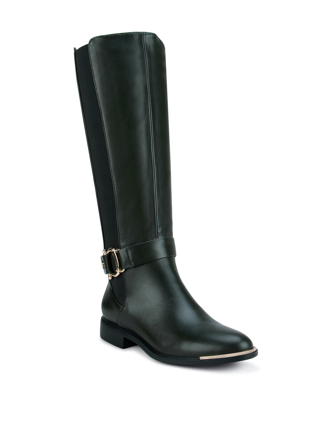 

ROSSO BRUNELLO Green High-Top Block Heeled Boots