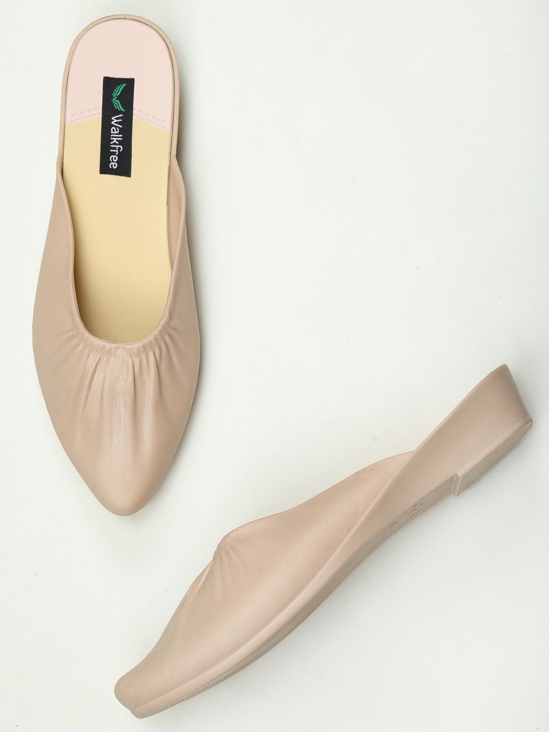 

Walkfree Beige Suede Comfort Mules