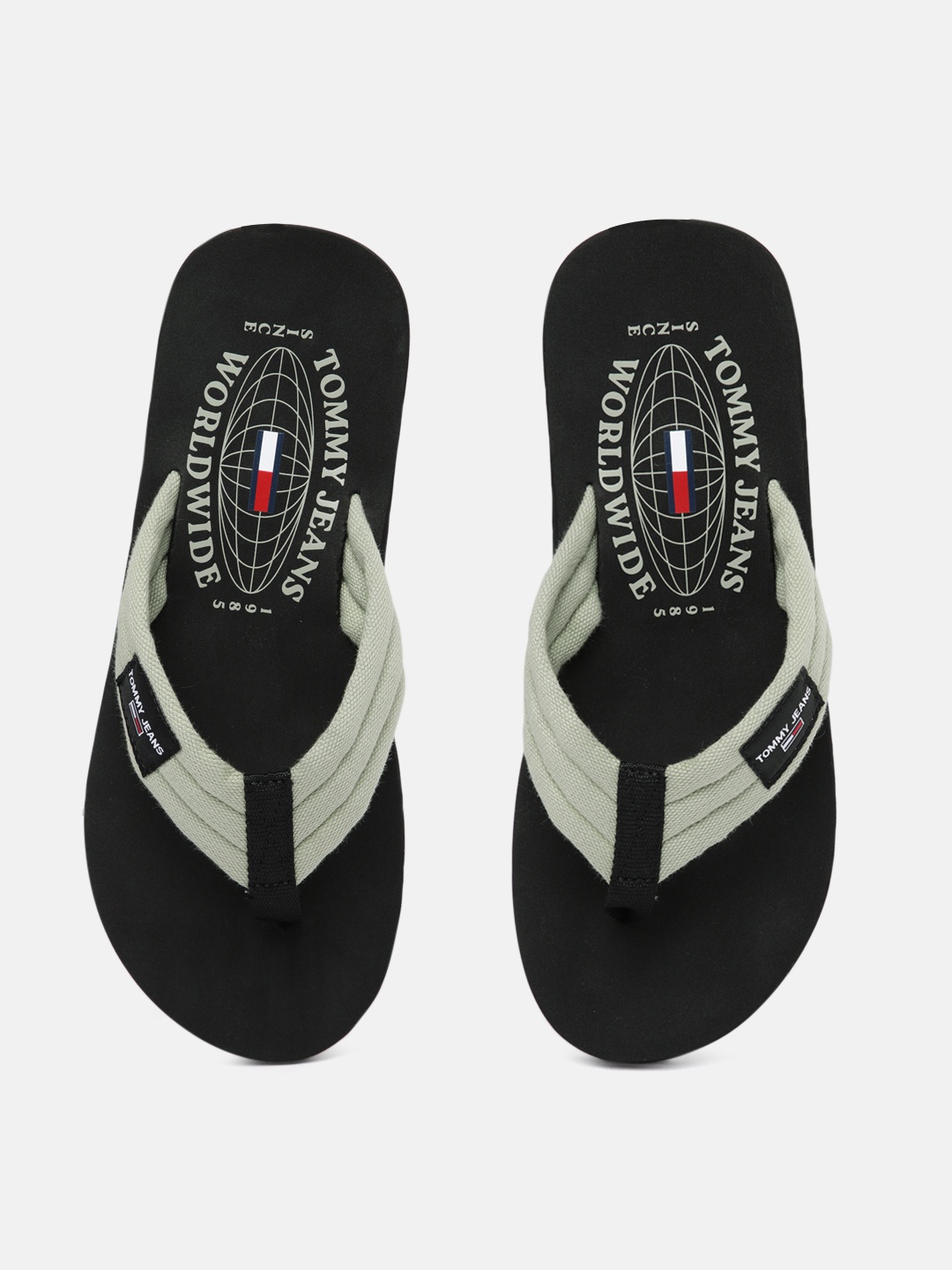 

Tommy Hilfiger Men Grey & Black Printed Thong Flip-Flops
