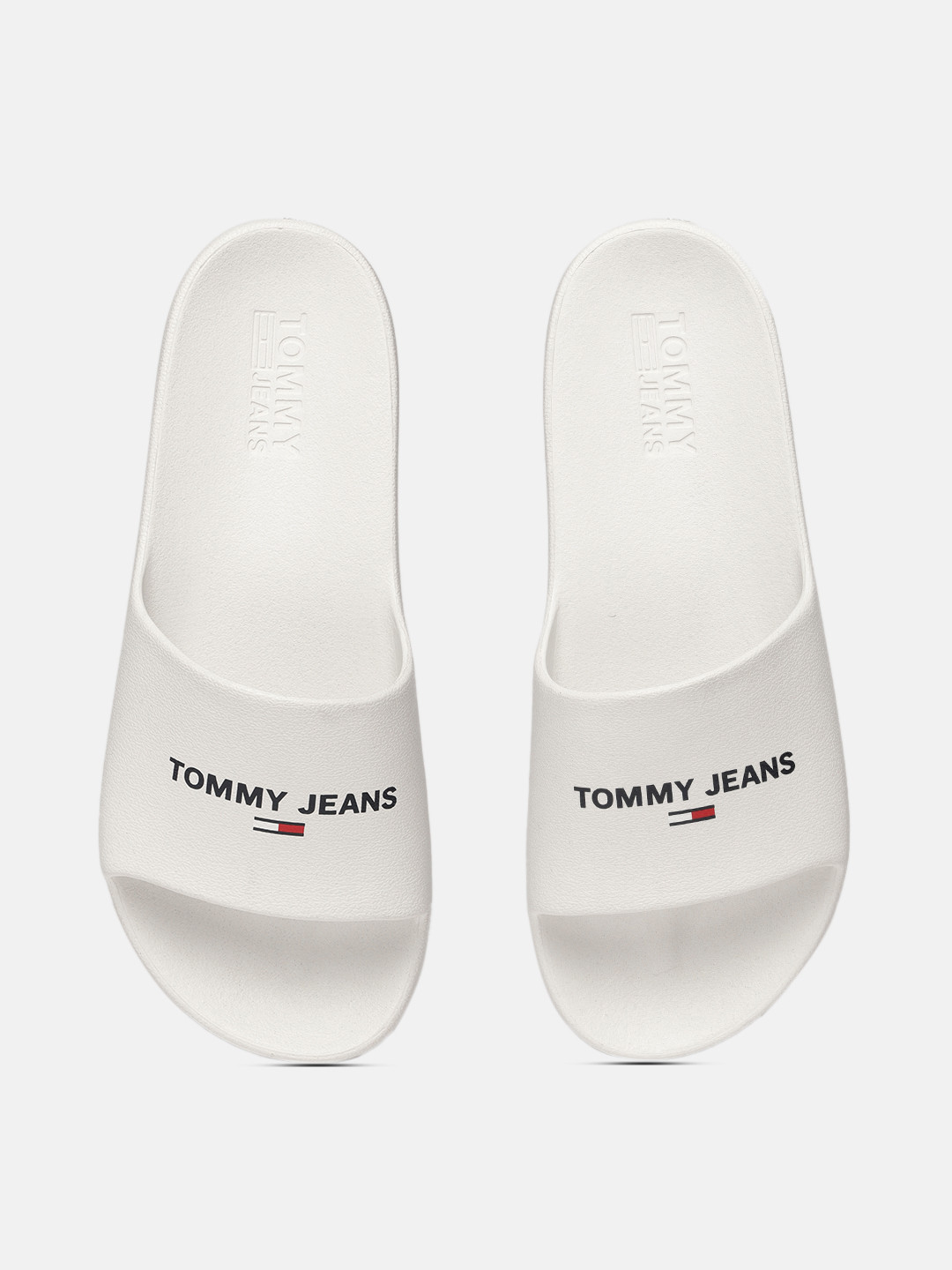 

Tommy Hilfiger Men Off White Brand Logo Print Essential Pool Croslite Sliders