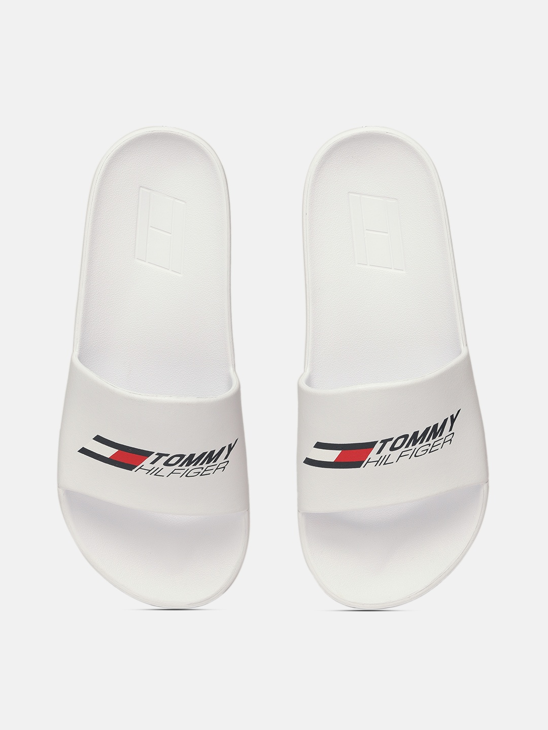 

Tommy Hilfiger Men White Printed Sliders
