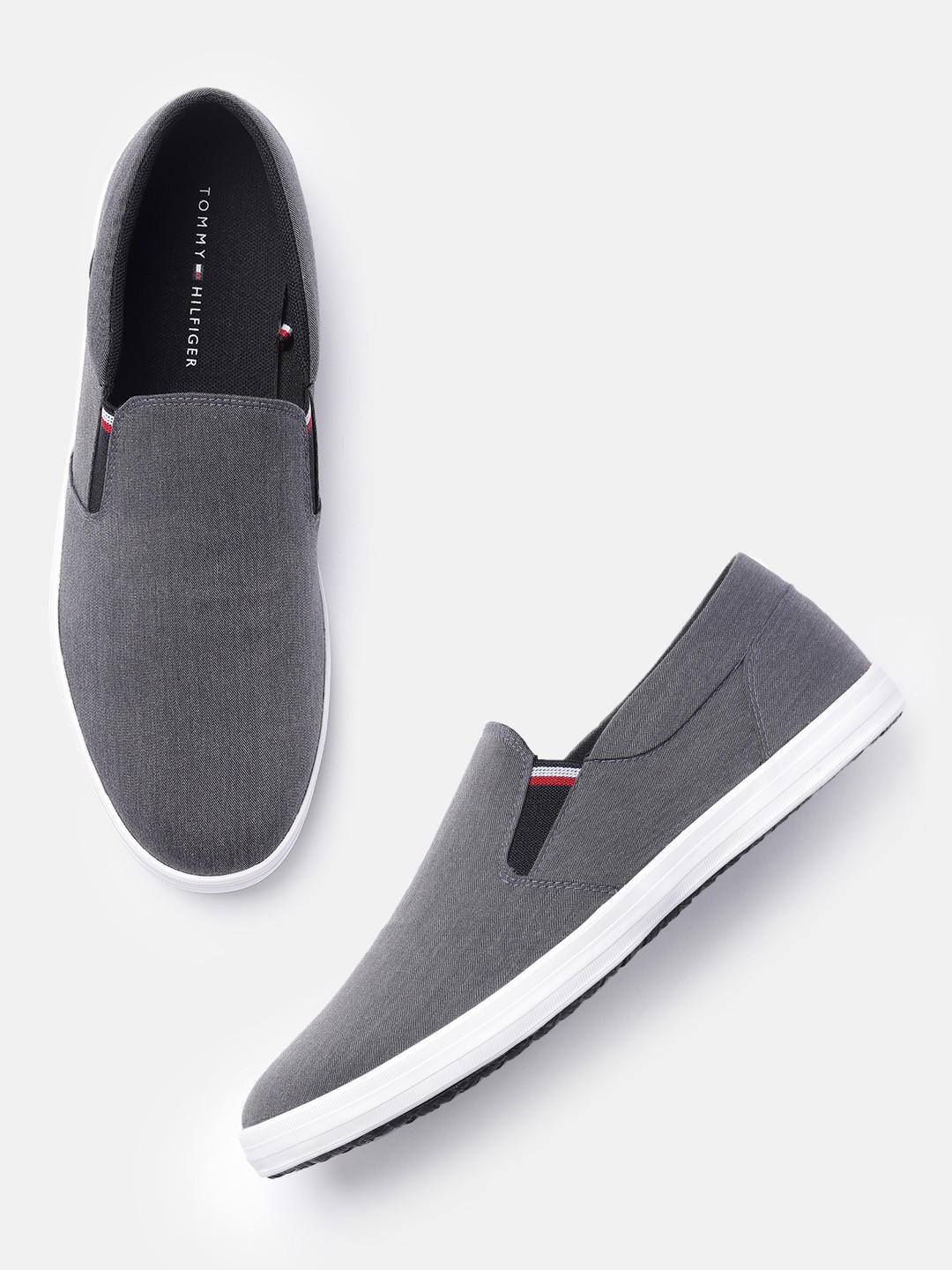 

Tommy Hilfiger Men Charcoal Slip-On Sneakers