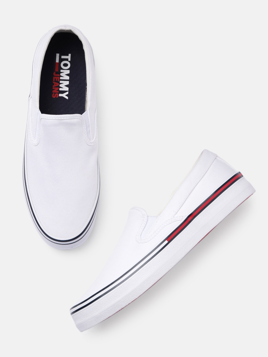 

Tommy Hilfiger Men White Solid Slip-On Sneakers