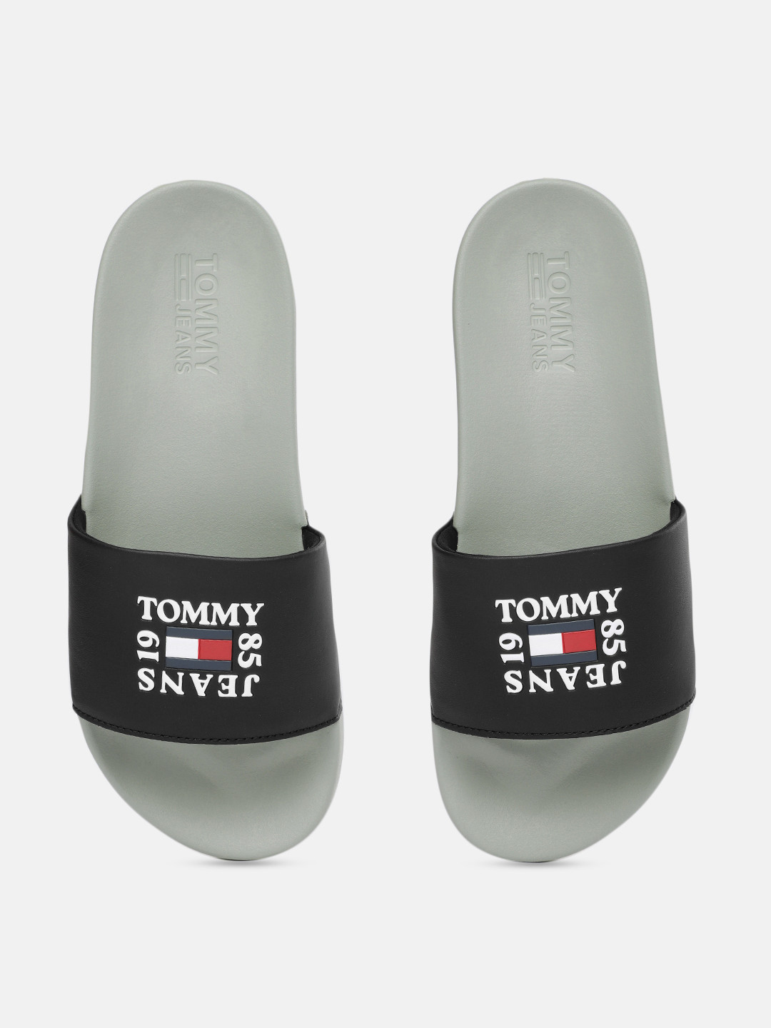 

Tommy Hilfiger Men Black & Grey Printed Sliders